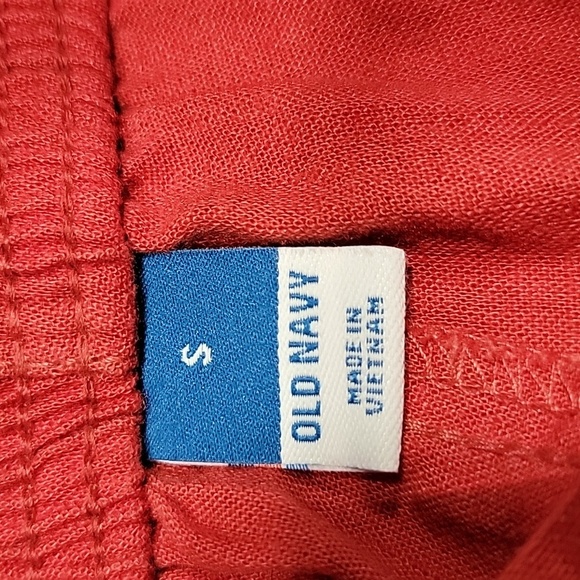 Old Navy Size S Deep Terracotta Elastic Waist Pull On Linen Blend Pants, NEW - Picture 12 of 14